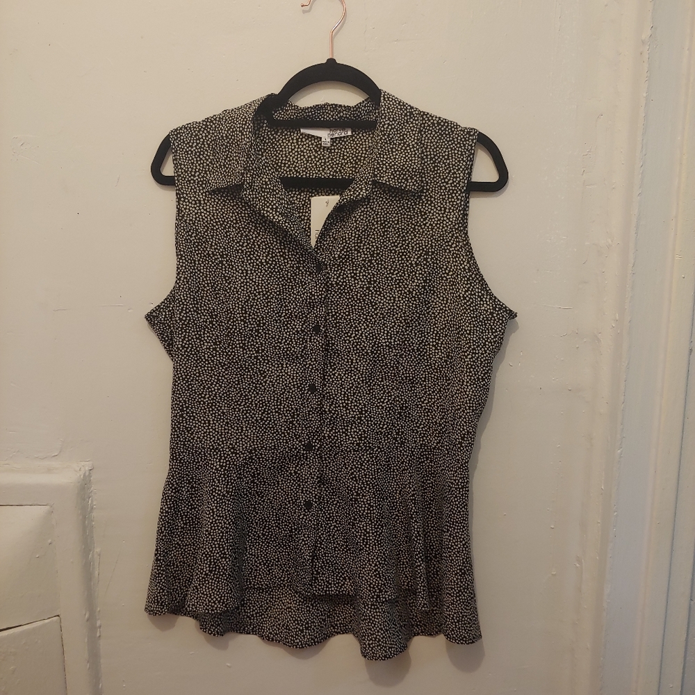 Black and white button down shirt